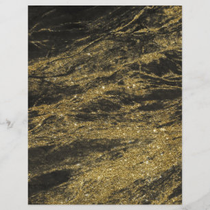 Gold Veins Scrapbook Paper aus schwarzem Granit
