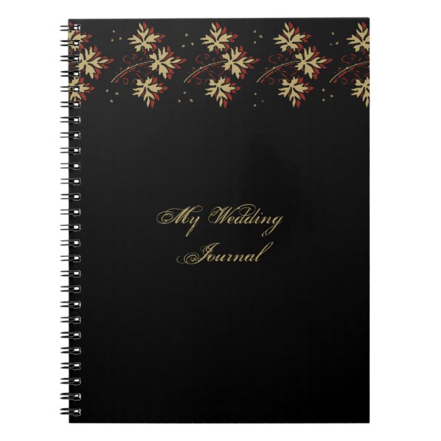 Gold verlässt Rost farbige Notizblock (Vorderseite)