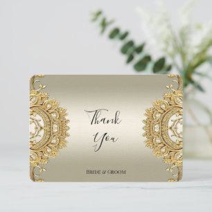 Gold Verziert Danke-Karte Dankeskarte