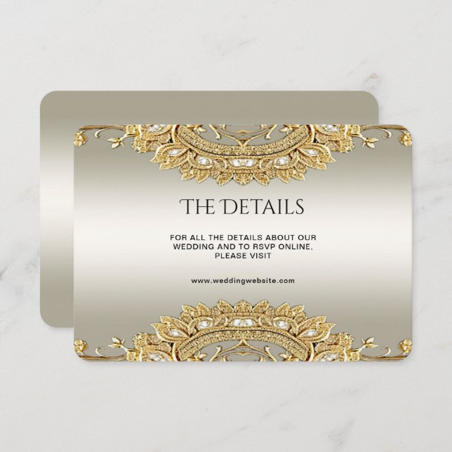 Gold-Verziert-Detail-Umschließungskarte Begleitkarte (Vorne/Hinten)