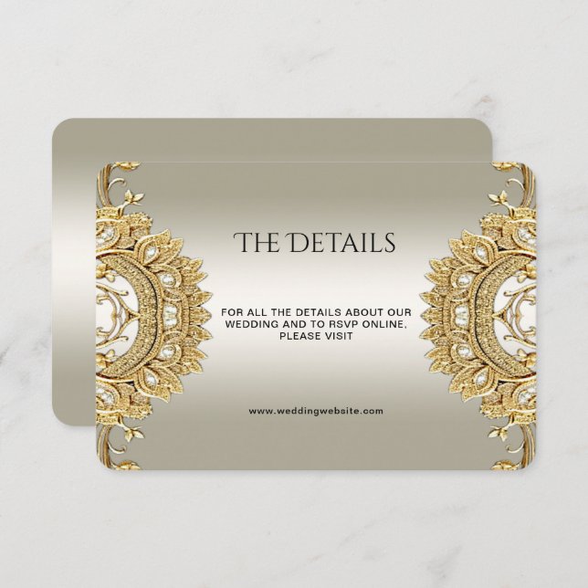Gold-Verziert-Detail-Umschließungskarte Begleitkarte (Vorne/Hinten)