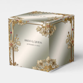 Gold Verziert Floral Frame Fevor Box Geschenkschachtel