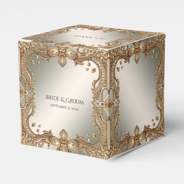 Gold Verziert Frame Fevor Box Geschenkschachtel (Vorderseite)