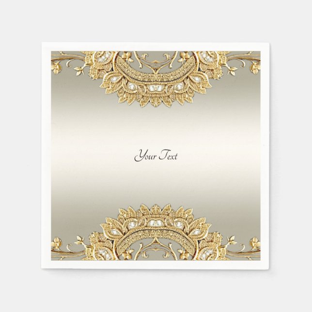 Gold Verziert Napkins Serviette (Vorderseite)