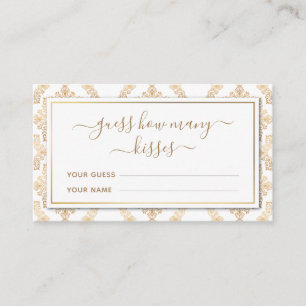 Gold Verziert Patches Guess Wie viele Kisses Game Begleitkarte