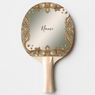 Gold Verziert Ping Pong Paddle Tischtennis Schläger
