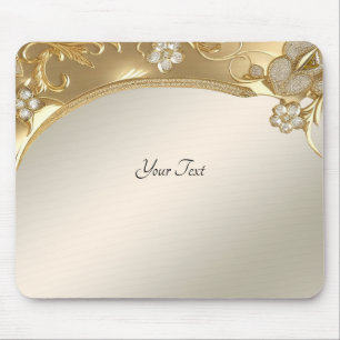 Gold Verzierte Blumenmousepad Mousepad