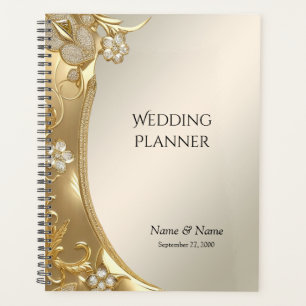 Gold Verzierte Blumenplaner Planer