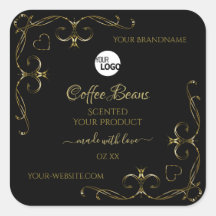 Gold Verzierte Ecken auf dem Logo für schwarze Pro