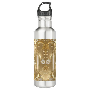 Gold Verzierte Floral Water Flasche Edelstahlflasche