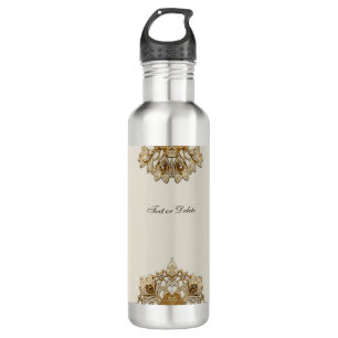 Gold Verzierte Floral Water Flasche Edelstahlflasche