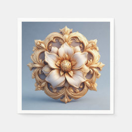 Gold Verzierte florale Medallion Design Serviette