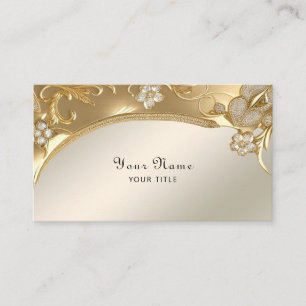 Gold Verzierte florale Visitenkarte