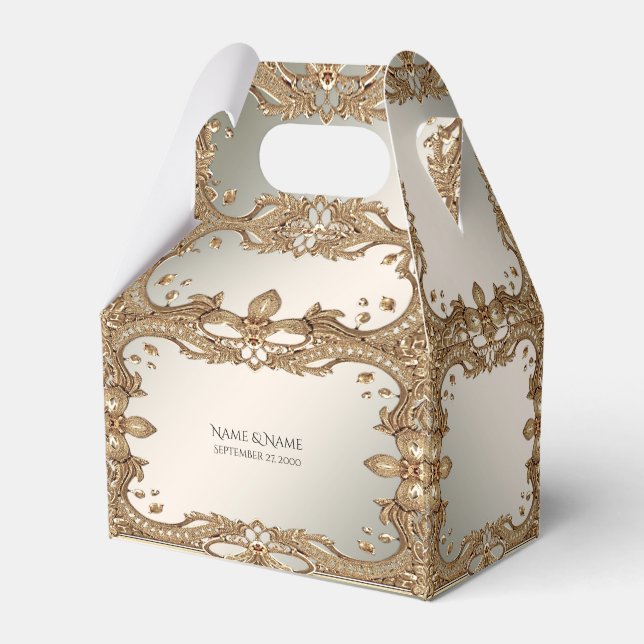 Gold Verzierte Gevor Box Geschenkschachtel (Vorderseite)