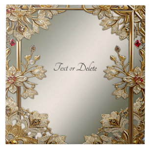 Gold Verzierte Keramik Fliese