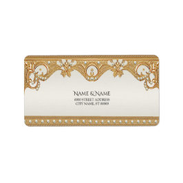 Gold Verzierte Perlen Rücksendeadresse Adressaufkleber