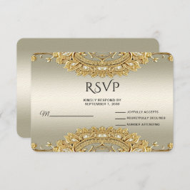 Gold Verzierte RSVP-Karte RSVP Karte