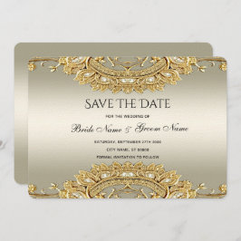 Gold Verzierte Save the Date-Karte Save The Date