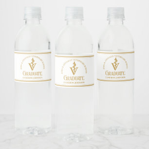 Gold Veterinary School Custom Graduation Party Wasserflaschenetikett