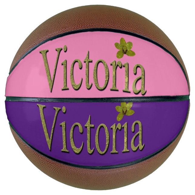 Gold-Victoria-Name aus goldenen Orchideen, Basketball (Vorderseite)