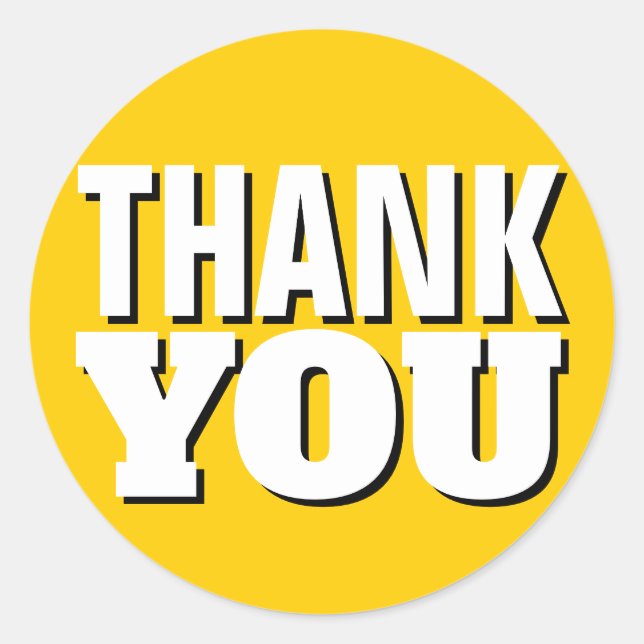 Gold Vielen Dank Runder Aufkleber (Vorderseite)