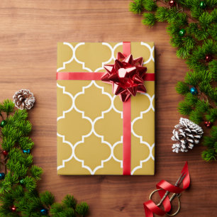 Gold-Vierblatt-Muster Geschenkpapier