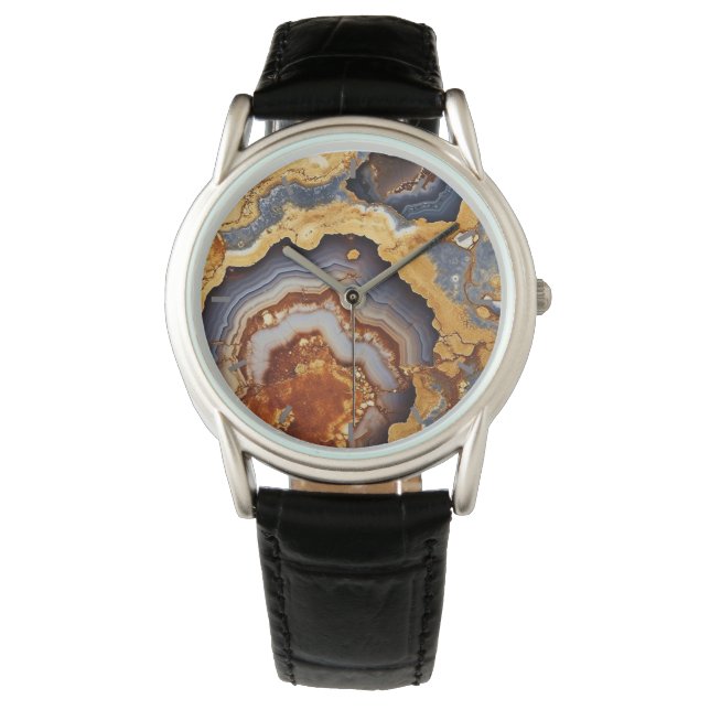 Gold Vin Agate Watch Armbanduhr (Vorderseite)