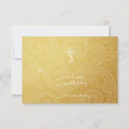Gold Vinayaka Wedding RSVP Cards Karte