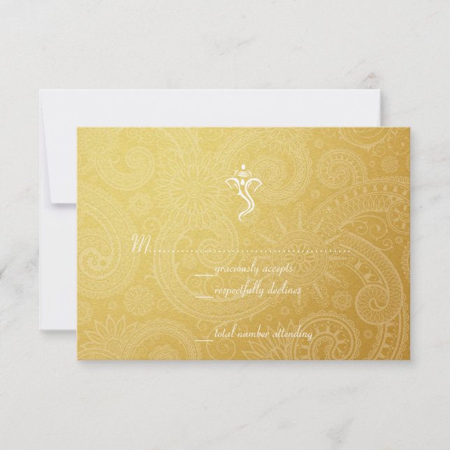 Gold Vinayaka Wedding RSVP Cards Karte (Vorderseite)
