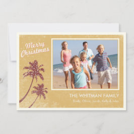 Gold Vintag Beach Foto Weihnachtskarten Feiertagskarte