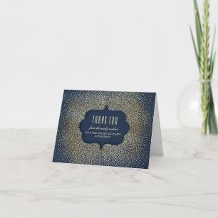 Gold Vintag Confetti Navy Hochzeit Vielen Dank Dankeskarte