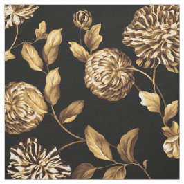 Gold Vintag Dahlia Blume Muster Stoff