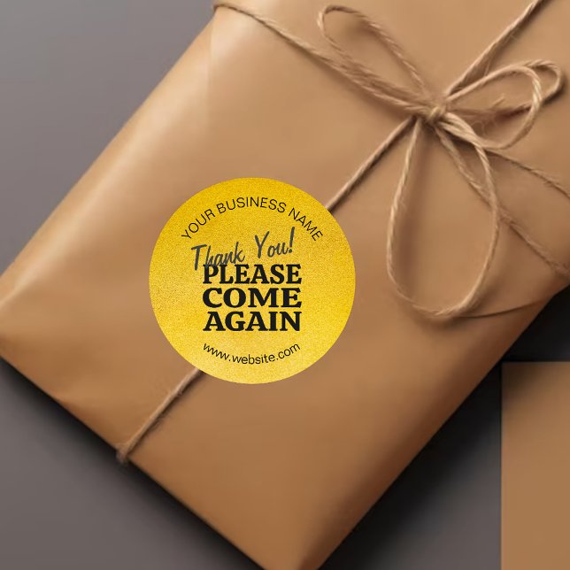 Gold Vintag Inspiriert Vielen Dank Runder Aufkleber (Von Creator hochgeladen)