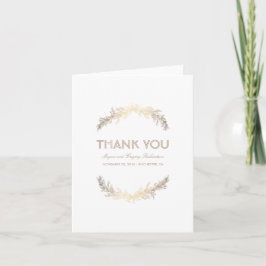 Gold Vintag Laurel Wedding Vielen Dank Dankeskarte