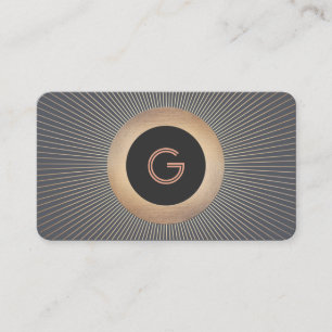 Gold Vintage Art Deco Glamouröser Chic Monogramm 2 Visitenkarte