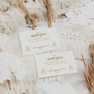 Gold Vintage Blumengärtnerei Kinderdusche Windeln Begleitkarte