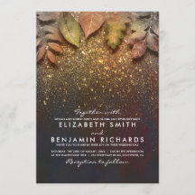 Gold Vintage Herbstlaub Elegante Hochzeit