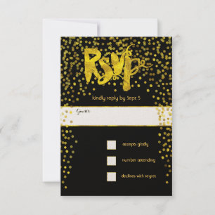Gold Vintage moderne Typografie Hochzeit RSVP Karte
