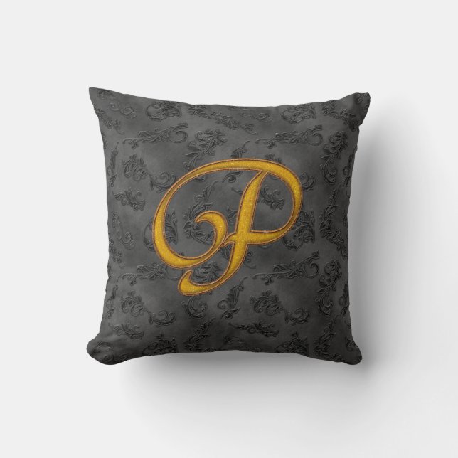 Gold Vintage Rose P Kissen (Vorderseite)