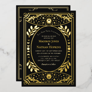 Gold Vintage Tarot Gothic Hochzeit Folie Folieneinladung