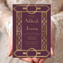 Gold Vintager Deko Frame Burgundy Wedding