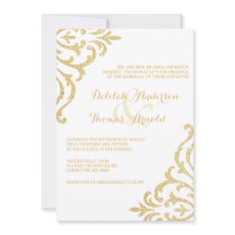 Gold Vintager Glamour Elegance Hochzeit Einladung