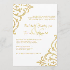 Gold Vintager Glamour Elegance Hochzeit Einladung