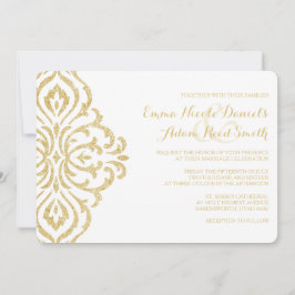 Gold Vintager Glamour Elegance Hochzeit Einladung