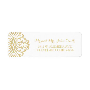 Gold Vintager Glamour Elegante Rücksendeadresse Et