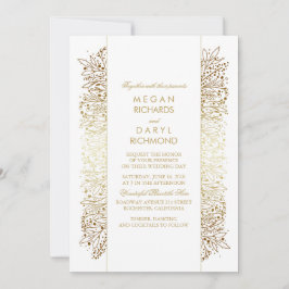 Gold Vintages Gipskraut - Filigree Wedding Einladung