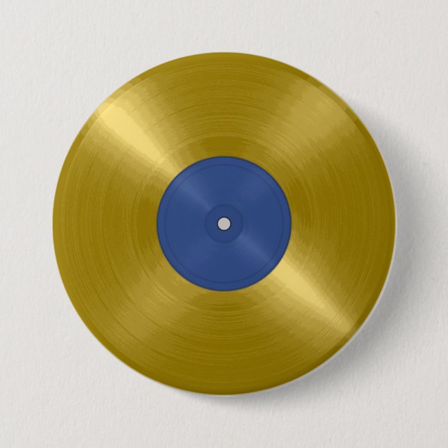 Gold Vinyl Record Album Button (Vorderseite)