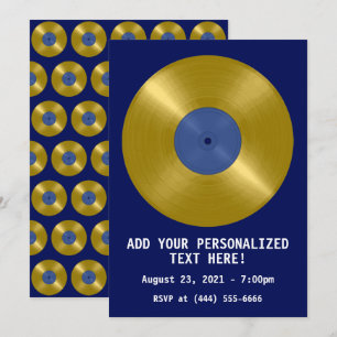 Gold Vinyl Record Album Einladung