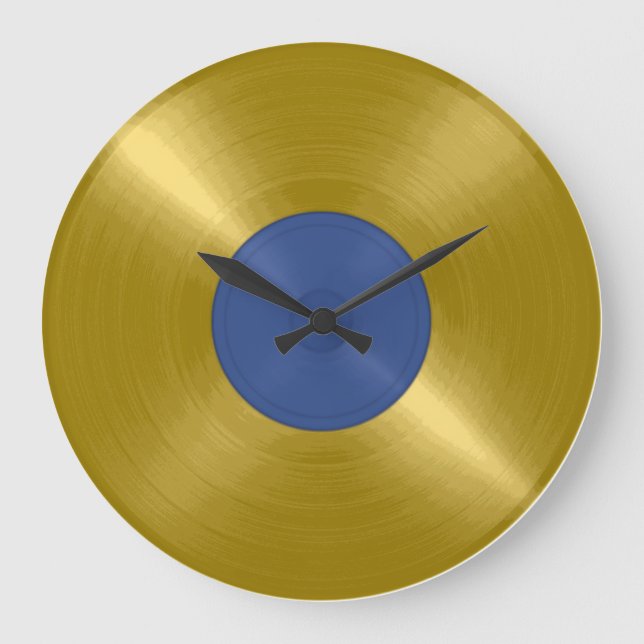 Gold Vinyl Record Album Große Wanduhr (Vorderseite)