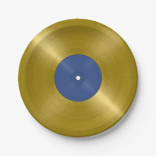 Gold Vinyl Record Album Pappteller
